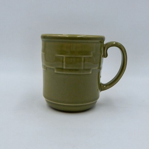 Longaberger Pottery Woven Traditions Sage Green Coffee Tea Mug Cups 12oz - Picture 1 of 9